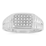 Luminesce Lab Grown 1/6 Carat Diamond Gents Ring in Sterling Silver
