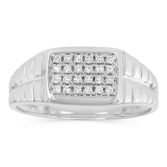 Luminesce Lab Grown 1/6 Carat Diamond Gents Ring in Sterling Silver