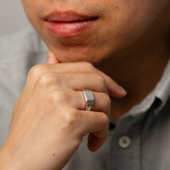 Luminesce Lab Grown 1/6 Carat Diamond Gents Ring in Sterling Silver