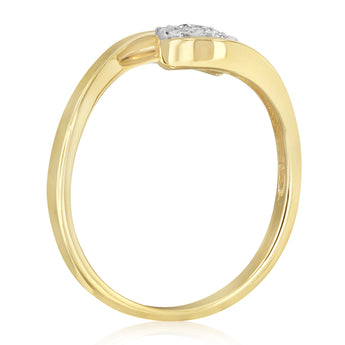 Luminesce Lab Grown 1/4 Carat Diamond Halo Ring in 9ct Yellow Gold