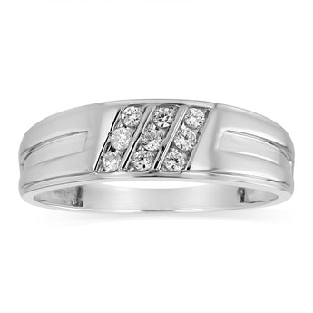 Luminesce Lab Grown 1/6 Carat Diamond Gents Ring in Sterling Silver