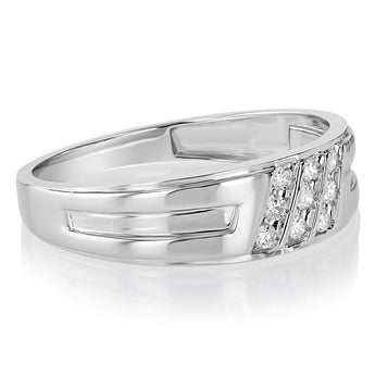 Luminesce Lab Grown 1/6 Carat Diamond Gents Ring in Sterling Silver