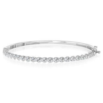 Luminesce Lab Grown 1 Carat Diamond Bangle in Gold Plated Sterling Silver