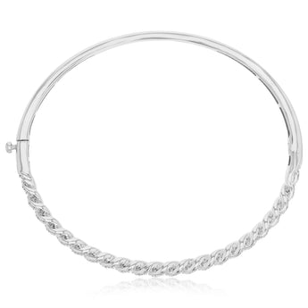 Luminesce Lab Grown 1 Carat Diamond Bangle in Gold Plated Sterling Silver