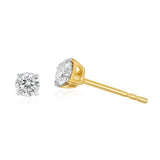Luminesce Lab Grown 1/4 Carat Diamond Solitaire Stud Earrings in 9ct Yellow Gold