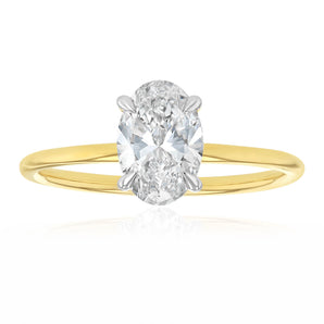 Luminesce Lab Grown 1 Carat Diamond Oval Solitaire Ring in 9ct Yellow Gold