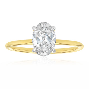 Luminesce Lab Grown 1 Carat Diamond Oval Solitaire Ring in 9ct Yellow Gold