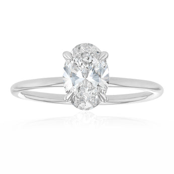 Luminesce Lab Grown 1 Carat Diamond Oval Solitaire Ring in 9ct White Gold
