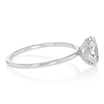 Luminesce Lab Grown 1 Carat Diamond Oval Solitaire Ring in 9ct White Gold
