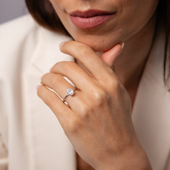 Luminesce Lab Grown 1 Carat Diamond Oval Solitaire Ring in 9ct White Gold