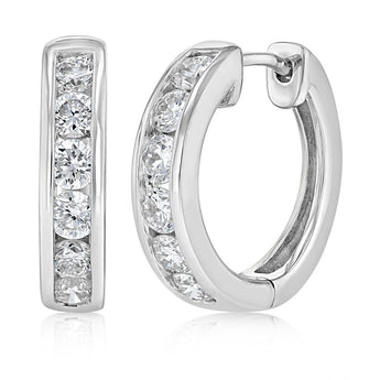 Luminesce Lab Grown 1 Carat Diamond Hoop Earrings in Sterling Silver
