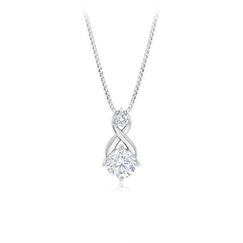Luminesce Lab Grown 1.50 Carat Diamond Drop Earrings and Pendant Set in Sterling Silver on 45cm Chain