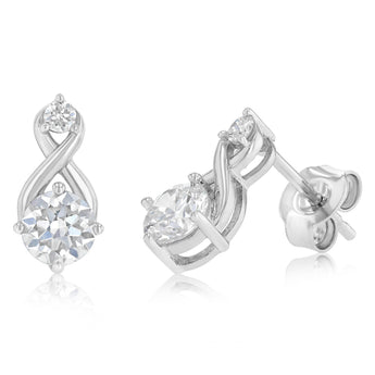 Luminesce Lab Grown 1.50 Carat Diamond Drop Earrings and Pendant Set in Sterling Silver on 45cm Chain