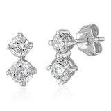 Luminesce Lab Grown 1.20 Carat Diamond Two Stone Stud Earrings in 9ct White Gold