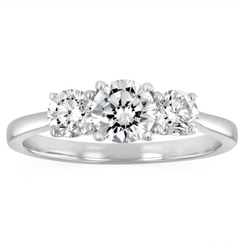Luminesce Lab Grown 0.95 Carat Diamond Trilogy Ring in 9ct White Gold
