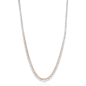 Luminesce Lab Grown 15 Carat Diamond Graduated Tennis Necklace in 9ct Yellow Gold