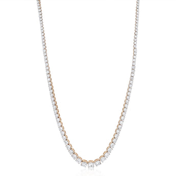Luminesce Lab Grown 15 Carat Diamond Graduated Tennis Necklace in 9ct Yellow Gold