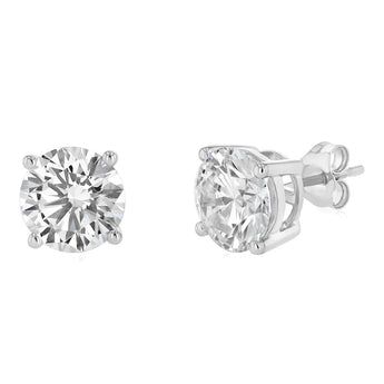Luminesce Lab Grown 5 Carat Diamond Solitaire Stud Earrings in 9ct White Gold
