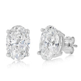 Luminesce Lab Grown 5 Carat Diamond Oval Solitaire Stud Earrings in 9ct White Gold