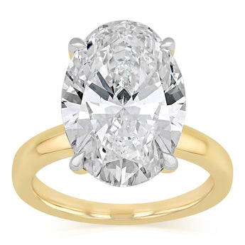 Luminesce Lab Grown 8 Carat Diamond Oval Solitaire Ring in 9ct Yellow Gold