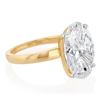 Luminesce Lab Grown 8 Carat Diamond Oval Solitaire Ring in 9ct Yellow Gold