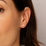 Luminesce Lab Grown 1/2 Carat Diamond Solitaire Stud Earrings in Platinum Plated Sterling Silver