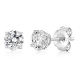 Luminesce Lab Grown 3/4 Carat Diamond Solitaire Stud Earrings in Platinum Plated Sterling Silver