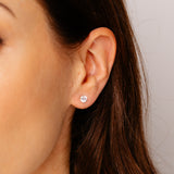 Luminesce Lab Grown 1 Carat Diamond Solitaire Stud Earrings in Platinum Plated Sterling Silver