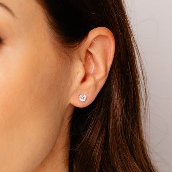 Luminesce Lab Grown 1 Carat Diamond Solitaire Stud Earrings in Platinum Plated Sterling Silver