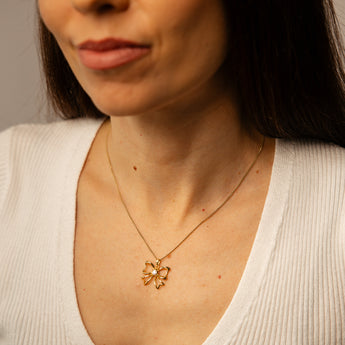 Luminesce Lab Grown 1/10 Carat Diamond Ribbon Pendant in Gold Plated Silver