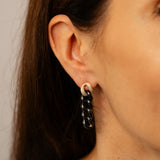 Luminesce Lab Grown 1/2 Carat Diamond Drop Earrings in Gold Plated Sterling Silver & Black Ceramic
