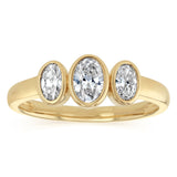 Luminesce Lab Grown Diamond Bezel Trilogy Ring in 9ct Yellow Gold