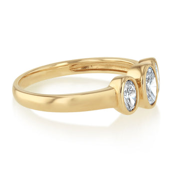Luminesce Lab Grown Diamond Bezel Trilogy Ring in 9ct Yellow Gold
