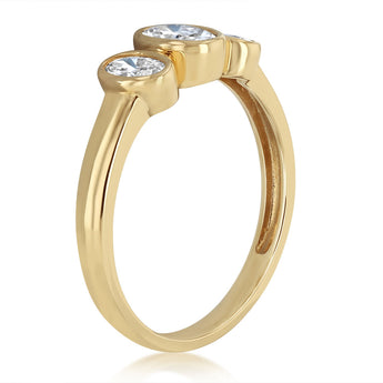 Luminesce Lab Grown Diamond Bezel Trilogy Ring in 9ct Yellow Gold