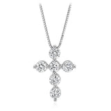 Luminesce Lab Grown 1 Carat Diamond Cross Pendant on 45cm Chain in Sterling Silver