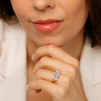 Luminesce Lab Grown 3 Carat Diamond Trilogy Oval Ring in 9ct Yellow Gold