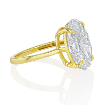 Luminesce Lab Grown 6 Carat Diamond Oval Solitaire Ring in 9ct Yellow Gold