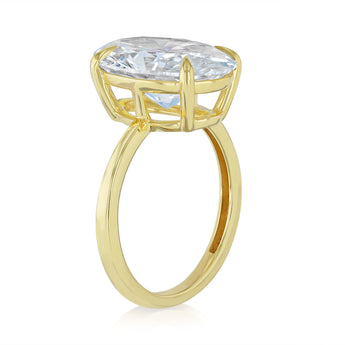 Luminesce Lab Grown 6 Carat Diamond Oval Solitaire Ring in 9ct Yellow Gold