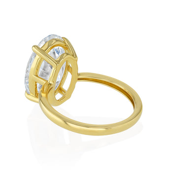 Luminesce Lab Grown 6 Carat Diamond Oval Solitaire Ring in 9ct Yellow Gold