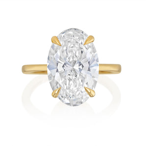 Luminesce Lab Grown 6 Carat Diamond Oval Solitaire Ring in 9ct Yellow Gold