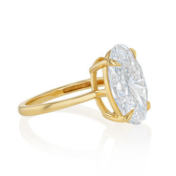 Luminesce Lab Grown 6 Carat Diamond Oval Solitaire Ring in 9ct Yellow Gold