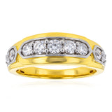 Luminesce Lab Grown 1 Carat Diamond Gents Ring in Gold Plated Sterling Silver