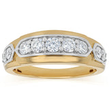 Luminesce Lab Grown 1 Carat Diamond Gents Ring in Gold Plated Sterling Silver