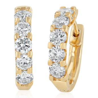 Luminesce Lab Grown 1.40 Carat Diamond Hoop Earrings in Gold Plated Sterling Silver