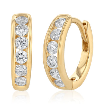 Luminesce Lab Grown 0.45 Carat Diamond Hoop Earrings in Gold Plated Sterling Silver
