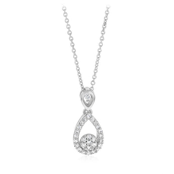 Luminesce Lab Grown 1/10 Carat Diamond Pendant on Cable Chain in Sterling Silver