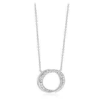 Luminesce Lab Grown 1/5 Carat Diamond Circle Pendant on Cable Chain in Sterling Silver