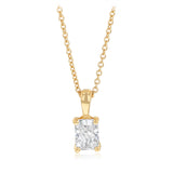 Luminesce Lab Grown 1/2 Carat Diamond Radiant Pendant on Chain in Gold Plated Sterling Silver