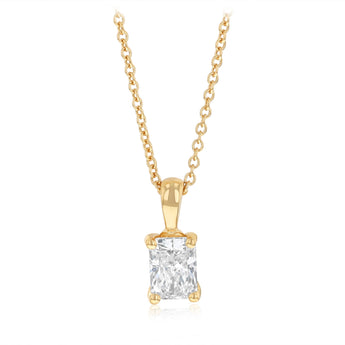 Luminesce Lab Grown 1/2 Carat Diamond Radiant Pendant on Chain in Gold Plated Sterling Silver