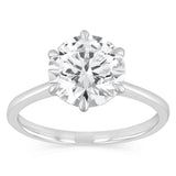 Luminesce Lab Grown 4 Carat Diamond Solitaire Ring in Sterling Silver